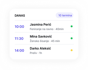 Danas: 10 termina